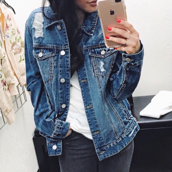 Topshop Jackets & Blazers - BP ripped denim jacket size s